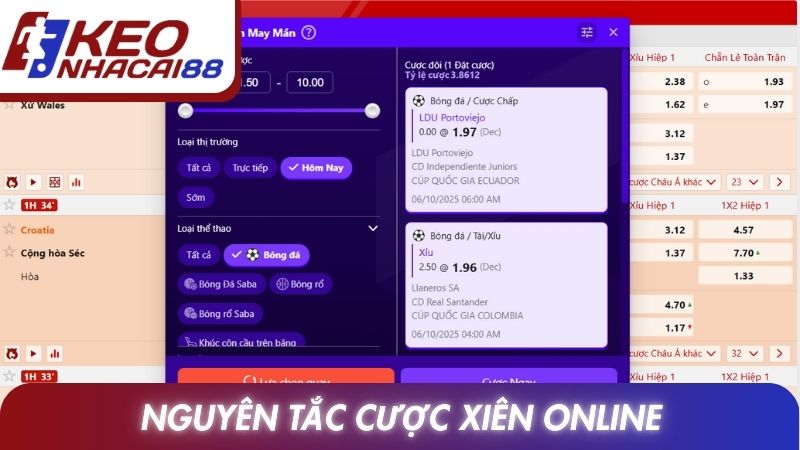 Nguyên tắc cược xiên online