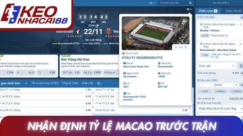 Lý do nên nhận định tỷ lệ Macao trước trận