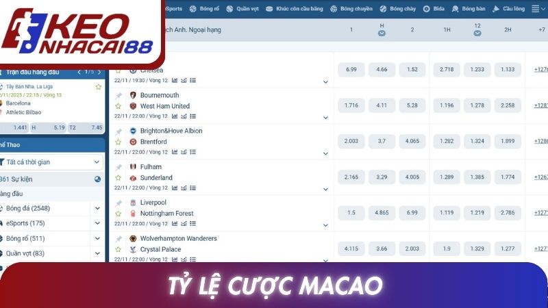 Tỷ Lệ Cược Macao